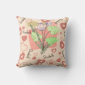 Vintager Name Kinderzimmer Blumenkinder Kissen (Vorderseite)