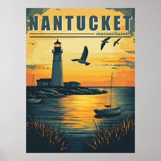 Vintager Nantucket, Massachusetts - Inselcharakter Poster (Vorne)