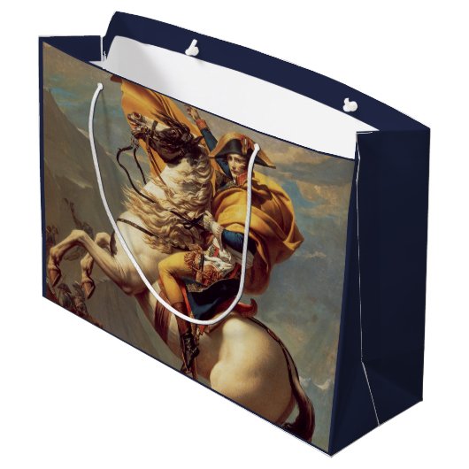 Vintager Napoleon über die Alpen Große Geschenktüte (Rückseite Schrägansicht)
