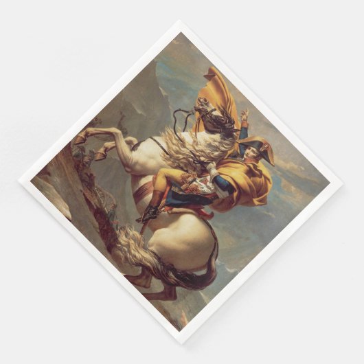 Vintager Napoleon über die Alpen Serviette (Ecke)