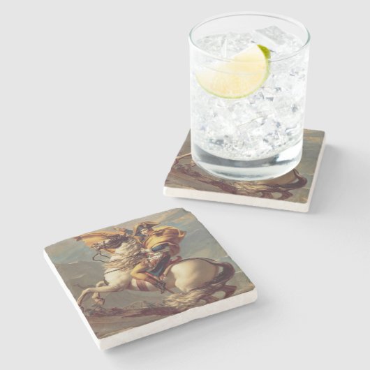 Vintager Napoleon über die Alpen Steinuntersetzer (Seitenansicht)