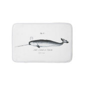 Vintager Narwal-Einhornwal-Hipster Badematte (Vorderseite)