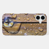 Vintager Nasszeder-Holzfotografie-Individuelle Nam iPhone Hülle (Rückseite (Horizontal))