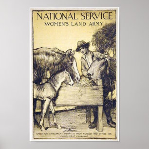 Vintager nationaler Dienst Rekrutierung von Frauen Poster