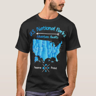 Vintager Nationalpark 63 US-Nationalparks Karte T-Shirt