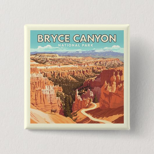Vintager Nationalpark Bryce Canyon Button (Vorderseite)