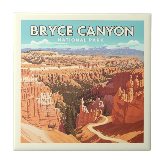 Vintager Nationalpark Bryce Canyon Fliese (Vorderseite)