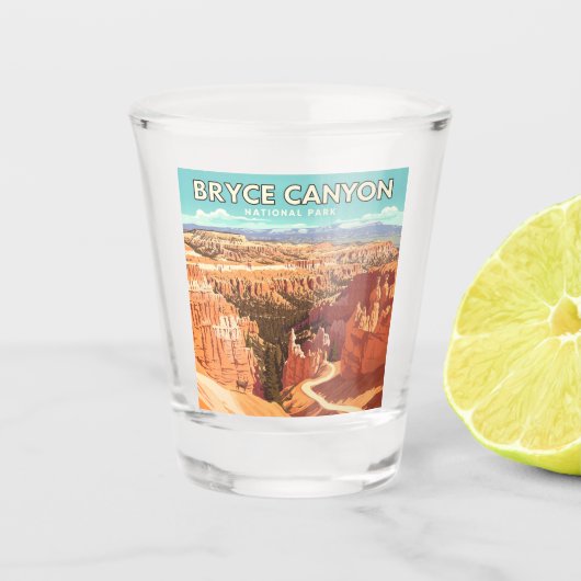 Vintager Nationalpark Bryce Canyon Schnapsglas (Vorderseite)