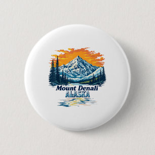 Vintager Nationalpark Denali Alaska Mountain S Button