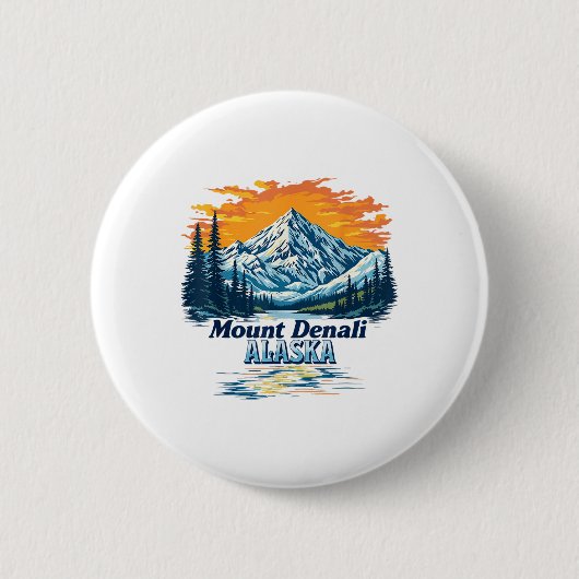 Vintager Nationalpark Denali Alaska Mountain S Button (Vorderseite)
