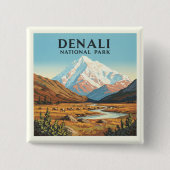 Vintager Nationalpark Denali Button (Vorderseite)