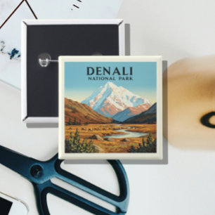 Vintager Nationalpark Denali Button