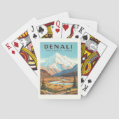 Vintager Nationalpark Denali Spielkarten (Rückseite)