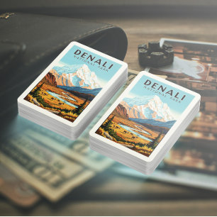 Vintager Nationalpark Denali Spielkarten