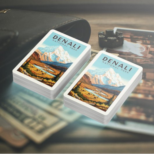 Vintager Nationalpark Denali Spielkarten