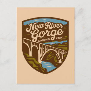 Vintager Nationalpark der New River Gorge Feiertagspostkarte