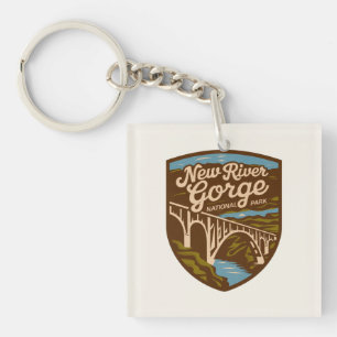 Vintager Nationalpark der New River Gorge Schlüsselanhänger