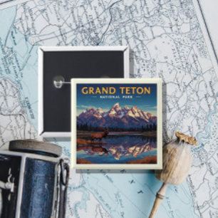 Vintager Nationalpark Grand Teton Button
