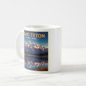 Vintager Nationalpark Grand Teton Kaffeetasse (Vorderseite Links)