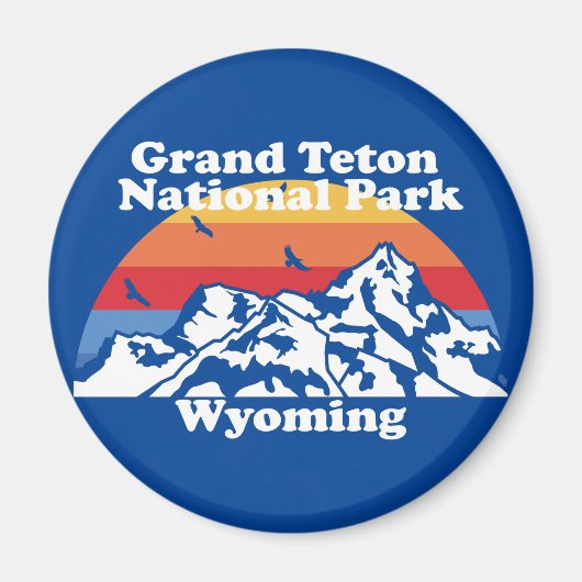 Vintager Nationalpark Grand Teton Magnet (Vorne)