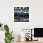 Vintager Nationalpark Grand Teton Poster (Heimbüro)