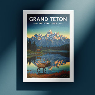 Vintager Nationalpark Grand Teton Postkarte