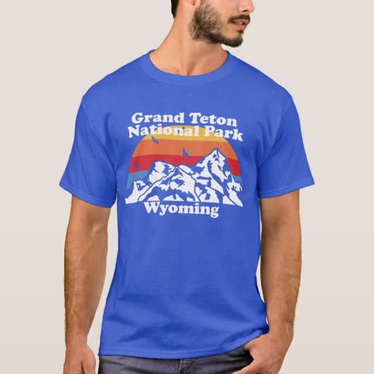 Vintager Nationalpark Grand Teton T-Shirt (Vorderseite)