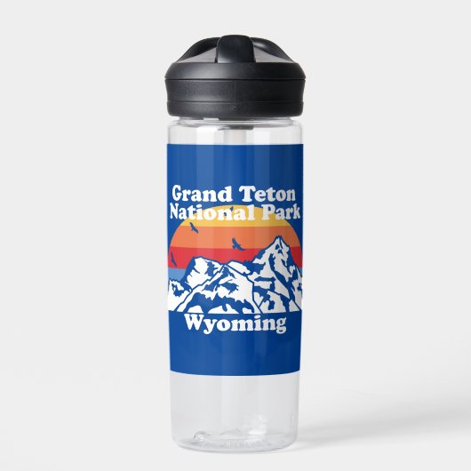 Vintager Nationalpark Grand Teton Trinkflasche (Vorderseite)
