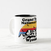 Vintager Nationalpark Grand Teton Zweifarbige Tasse (Vorderseite Links)