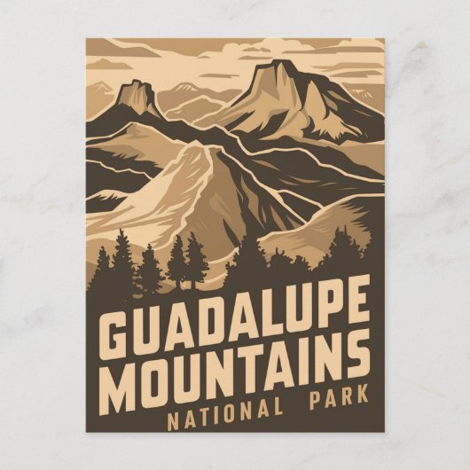 Vintager Nationalpark Guadalupe Feiertagspostkarte (Vorderseite)