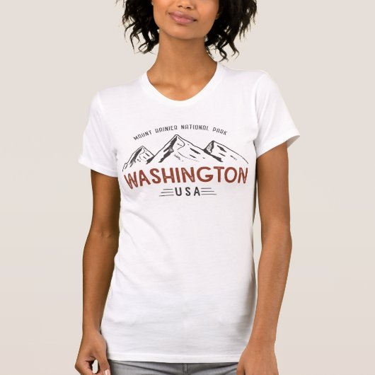 Vintager Nationalpark Mount Rainier T-Shirt (Vorderseite)