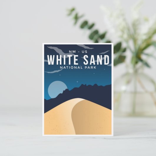 Vintager Nationalpark Weißer Sand - Mexiko Postkarte (Stehend Vorderseite)