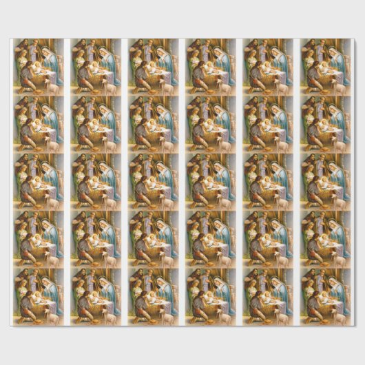 Vintager Nativity Geschenkpapier (Flach)