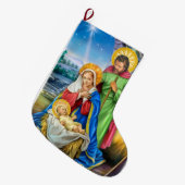 Vintager NativityweihnachtsStrumpf Großer Weihnachtsstrumpf (Vorderansicht (hängend))