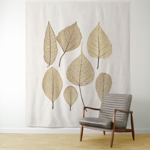 Vintager naturalistischer botanischer Zeichn Blä Wandteppich