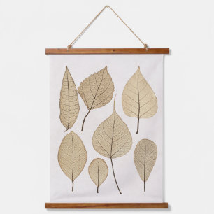Vintager naturalistischer botanischer Zeichn Blä Wandteppich Mit Holzrahmen