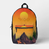 VINTAGER NATURSONNENUNTERGANG BEDRUCKTER RUCKSACK (Vorderseite)