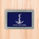 Vintager Nautic Anchor lässt Ihren Text hier ersch Rechteckige Gürtelschnalle<br><div class="desc">Vintage Nautical Anchor Rope Boat Name Design for Boat Lovers.</div>