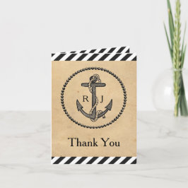 Vintager Nautikanker - Dankeschön Karte