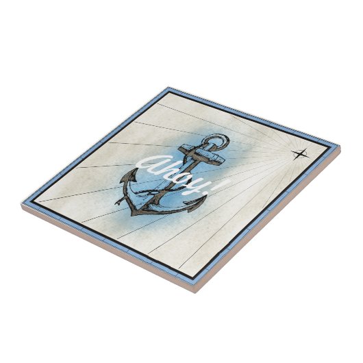 Vintager Nautikanker Fliese (Seite)