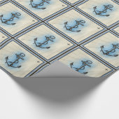 Vintager Nautikanker Geschenkpapier (Ecke)