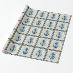 Vintager Nautikanker Geschenkpapier