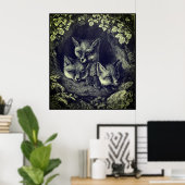 Vintager Nebelwald Poster (Heimbüro)