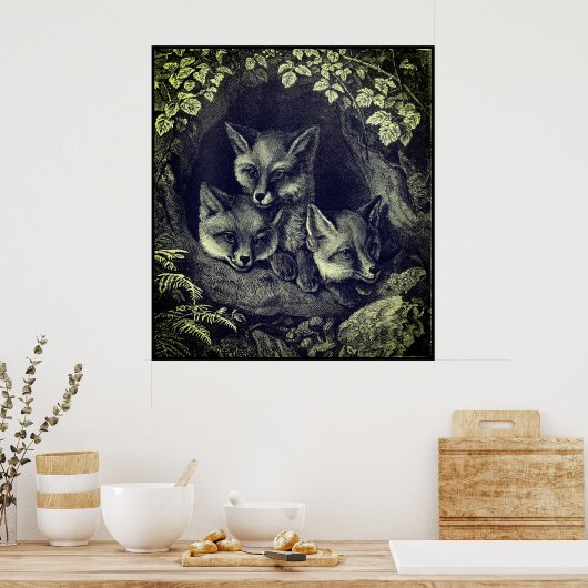 Vintager Nebelwald Poster (Küche)