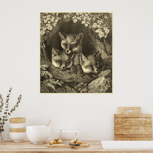 Vintager Nebelwald Poster (Küche)