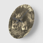 Vintager Nebelwald Runde Wanduhr (Winkel)