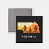 Vintager Nebraska Staat Magnet (Vorderseite/Rückseite)