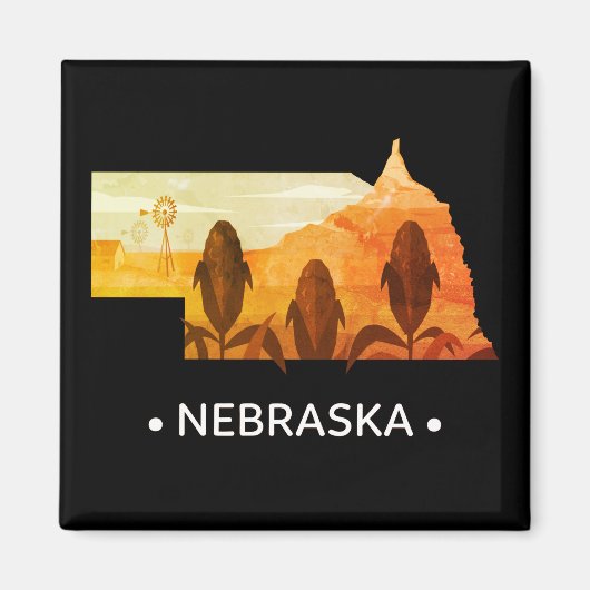 Vintager Nebraska Staat Magnet (Vorne)