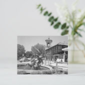 Vintager Nepune Brunnen Schwarz-weiß Kansas City Postkarte (Stehend Vorderseite)