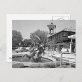 Vintager Nepune Brunnen Schwarz-weiß Kansas City Postkarte (Vorne/Hinten)